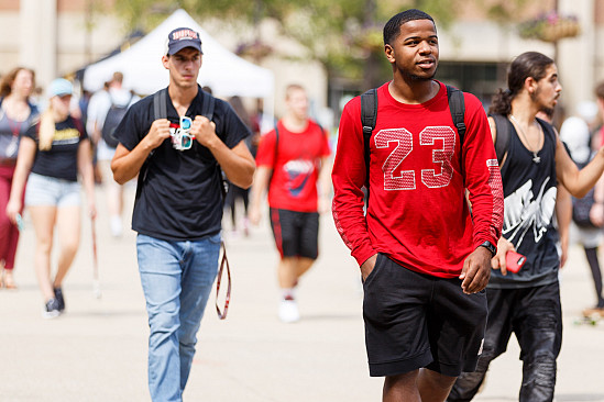 Students walking to class