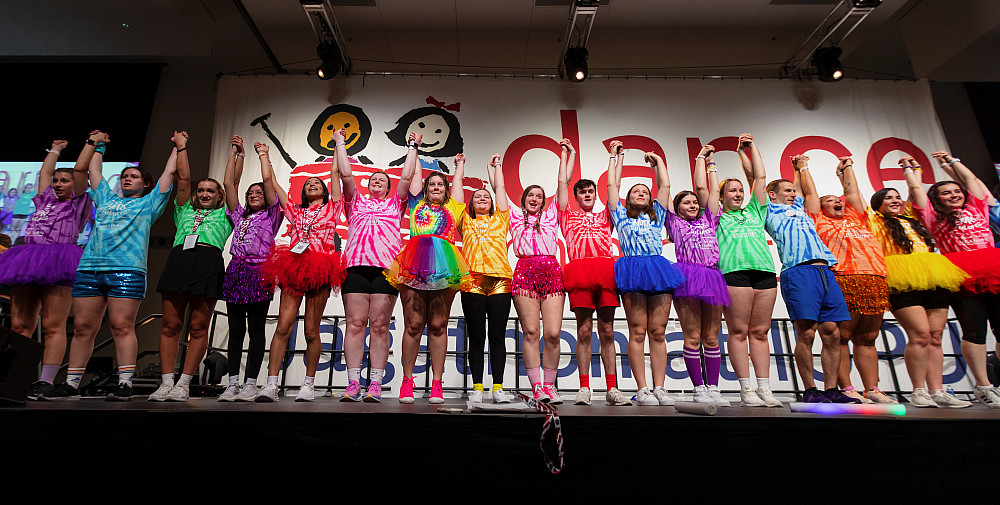 IU Indianapolis students hold Jagathon Dance Marathon at the Campus Center to benefit Riley Children's Hospital.