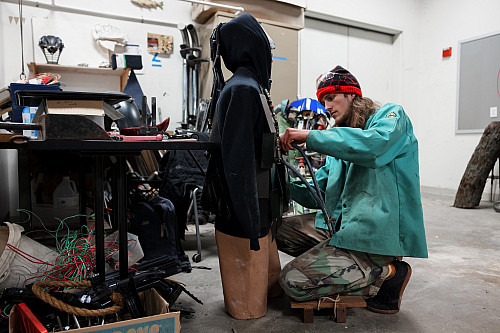 Junior Remo Brown began sketching his idea after he found a motorcycle wheel cover that he thought resembled a helmet. Recycling motorcyc...