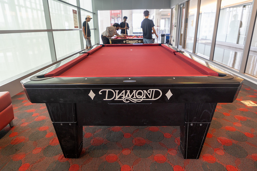 Students tested out the new Billiards Lounge, now located on the third floor of the Campus Center.